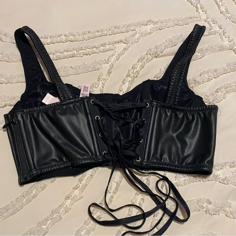 Victoria's Secret Black Faux Leather Bralette - Picture 7 of 9